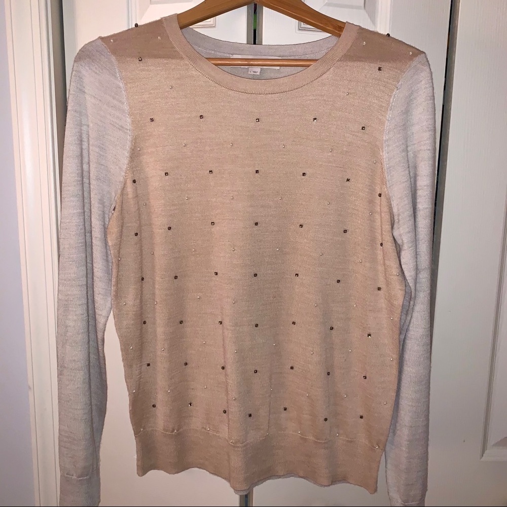 Shiny Pearl Bead Sweater